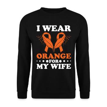 schwleukemia awareness blood cancer fight - Unisex Sweatshirt - black - Front - Alina (178cm) & Michal (187cm)
