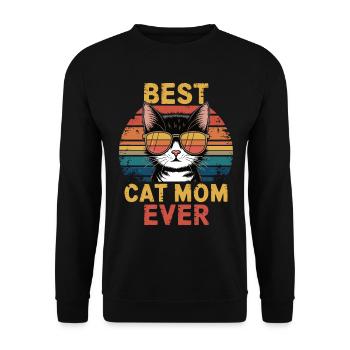 Best cat mom - Unisex Sweatshirt - black - Front - Alina (178cm) & Michal (187cm)