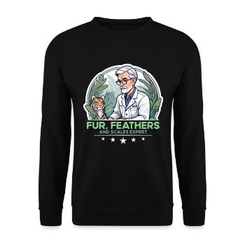 Zoologist for Feathers and Scales Expert Zoology - Unisex Sweatshirt - black - Front - Alina (178cm) & Michal (187cm)