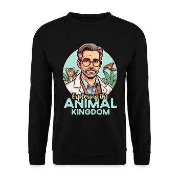 Zoologist Exploring The Animal Kingdom Zoology - Unisex Sweatshirt - black - Front - Alina (178cm) & Michal (187cm)