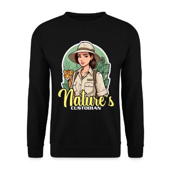 Zoologist Nature's Custodian Zoology Animal Lover - Unisex Sweatshirt - black - Front - Alina (178cm) & Michal (187cm)
