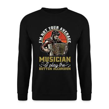 Accordion I'm Not Your Average Musician Folk Music - Unisex Sweatshirt - black - Front - Alina (178cm) & Michal (187cm)