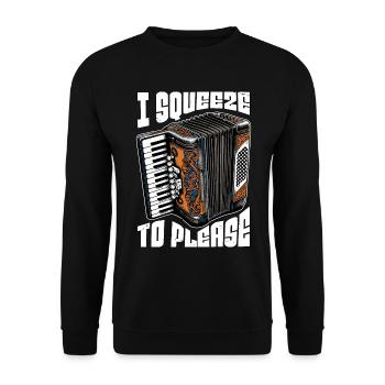 Accordion I Squeeze To Please Musical Instrument - Unisex Sweatshirt - black - Front - Alina (178cm) & Michal (187cm)