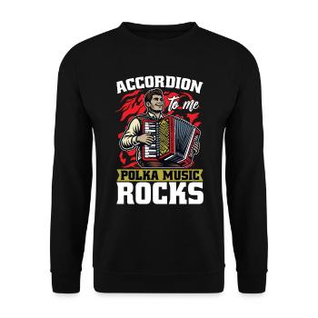 Accordéon To Me Polka Music Rocks Accordéoniste - Sweat-shirt Unisexe - noir - Devant - Alina (178cm) & Michal (187cm)