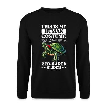 Tortue Tortue à oreilles rouges - Sweat-shirt Unisexe - noir - Devant - Alina (178cm) & Michal (187cm)