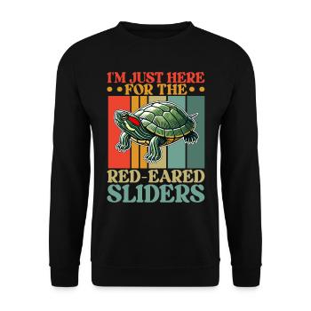Turtle Red-eared Turtle - Unisex Sweatshirt - black - Front - Alina (178cm) & Michal (187cm)