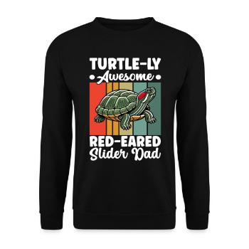 Turtle Red-eared Turtle - Unisex Sweatshirt - black - Front - Alina (178cm) & Michal (187cm)