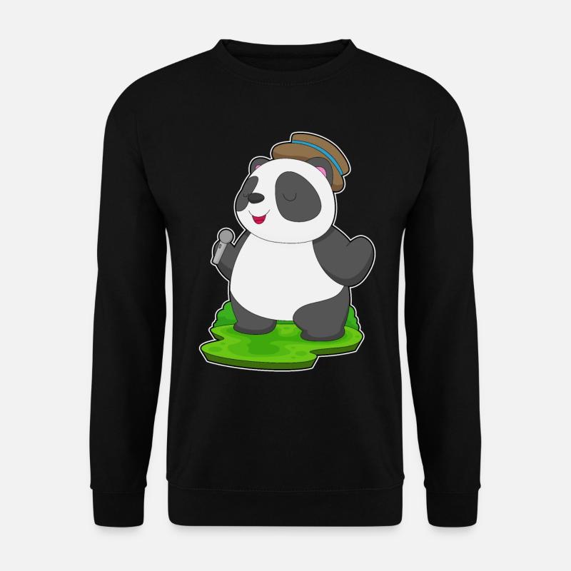 Panda Singer Microphone Musique - Sweat-shirt Unisexe - noir