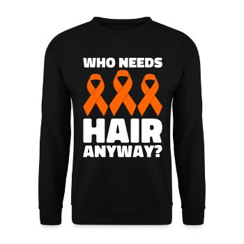 leukemia awareness blood cancer fight - Unisex Sweatshirt - black - Front - Alina (178cm) & Michal (187cm)