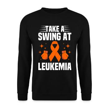 leukemia awareness blood cancer fight - Unisex Sweatshirt - black - Front - Alina (178cm) & Michal (187cm)