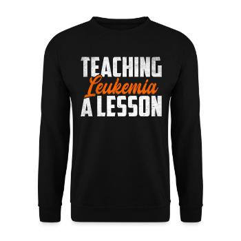 leukemia awareness blood cancer fight - Unisex Sweatshirt - black - Front - Alina (178cm) & Michal (187cm)