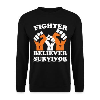 leukemia awareness blood cancer fight - Unisex Sweatshirt - black - Front - Alina (178cm) & Michal (187cm)