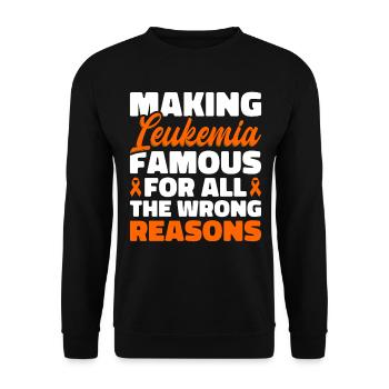 leukemia awareness blood cancer fight - Unisex Sweatshirt - black - Front - Alina (178cm) & Michal (187cm)