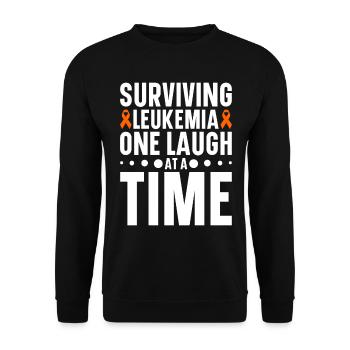 leukemia awareness blood cancer fight - Unisex Sweatshirt - black - Front - Alina (178cm) & Michal (187cm)