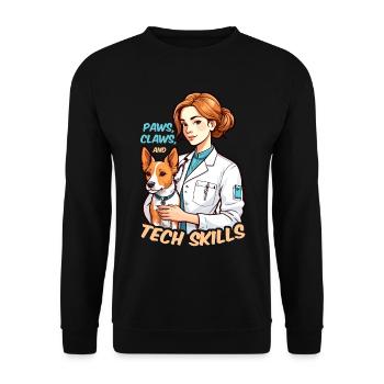 Technicien vétérinaire Paws Claws et vétérinaire - Sweat-shirt Unisexe - noir - Devant - Alina (178cm) & Michal (187cm)