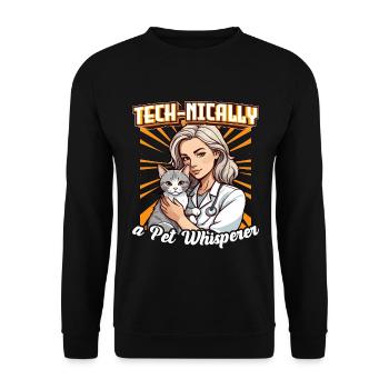 Veterinary Technician Tech-nically Animal Lover - Unisex Sweatshirt - black - Front - Alina (178cm) & Michal (187cm)