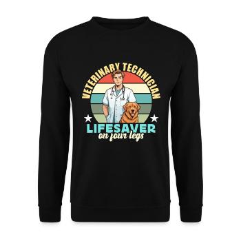 Veterinary Technician Lifesaver On Veterinarian - Unisex Sweatshirt - black - Front - Alina (178cm) & Michal (187cm)
