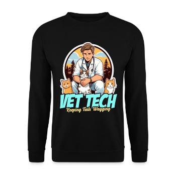 Technicien vétérinaire Garder la queue remuante Médecine vétérinaire - Sweat-shirt Unisexe - noir - Devant - Alina (178cm) & Michal (187cm)