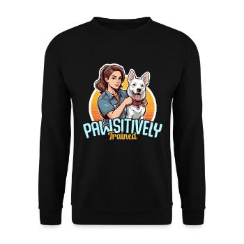 Dog Trainer Pawsitively Trained Animal Behaviorist - Unisex Sweatshirt - black - Front - Alina (178cm) & Michal (187cm)