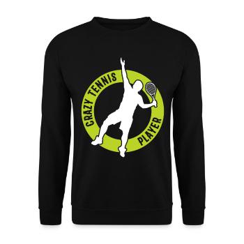 Crazy Tennis Player - Tennis Player Tennis - Unisex Sweatshirt - black - Front - Alina (178cm) & Michal (187cm)