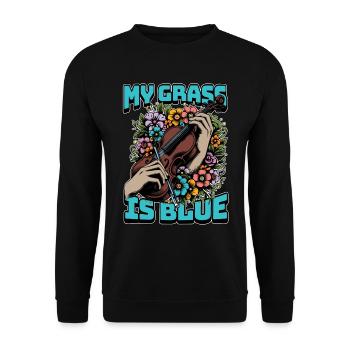 Fiddle My Grass Is Blue Music Lover Fiddle Player - Sweat-shirt Unisexe - noir - Devant - Alina (178cm) & Michal (187cm)