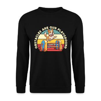 Dog Agility Training Obstacles Are Our Dog Sports - Unisex Sweatshirt - black - Front - Alina (178cm) & Michal (187cm)