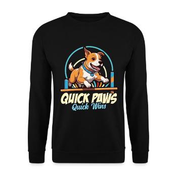 Dog Agility Training Quick Paws Quick Dog Sports - Unisex Sweatshirt - black - Front - Alina (178cm) & Michal (187cm)
