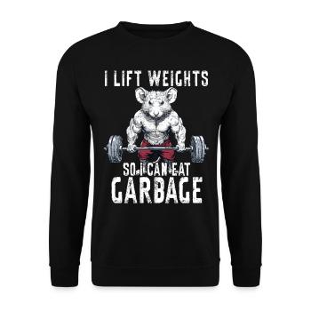 Opossum Haltérophilie Entraînement Gym Cadeau - Sweat-shirt Unisexe - noir - Devant - Alina (178cm) & Michal (187cm)