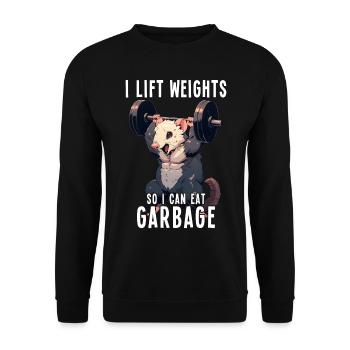 Opossum Gym Cadeau d’entraînement d’haltérophilie - Sweat-shirt Unisexe - noir - Devant - Alina (178cm) & Michal (187cm)