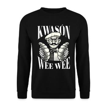 Croissant oui oui funny french france française - Unisex Sweatshirt - black - Front - Alina (178cm) & Michal (187cm)