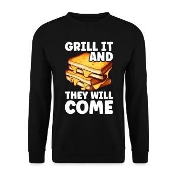 Grilled Cheese Grilled Cheese Foodie Cheese Sandwich - Sweat-shirt Unisexe - noir - Devant - Alina (178cm) & Michal (187cm)