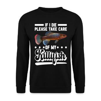 Killifish Quarium Fish - Unisex Sweatshirt - black - Front - Alina (178cm) & Michal (187cm)