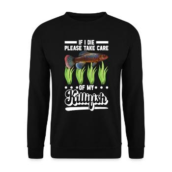Killifisch Quarium Fische - Unisex Pullover - Schwarz - Vorne - Alina (178cm) & Michal (187cm)