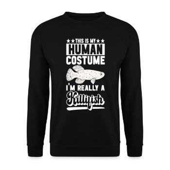 Killifish Quarium Fish - Unisex Sweatshirt - black - Front - Alina (178cm) & Michal (187cm)