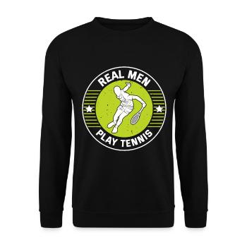 Joueur de tennis Tennis Sport - De vrais hommes jouent au tennis - Sweat-shirt Unisexe - noir - Devant - Alina (178cm) & Michal (187cm)