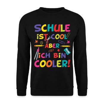 School is cool first day of school - Unisex Sweatshirt - black - Front - Alina (178cm) & Michal (187cm)