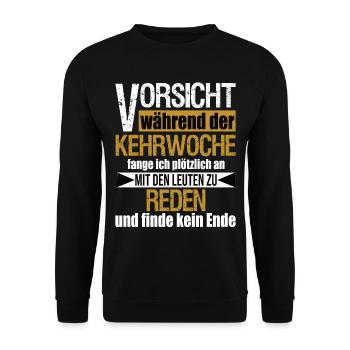 Méfiez-vous de l’humour de la semaine de balayage souabe - Sweat-shirt Unisexe - noir - Devant - Alina (178cm) & Michal (187cm)