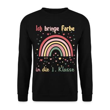 I'm bringing colour to 1st class Regenb - Unisex Sweatshirt - black - Front - Alina (178cm) & Michal (187cm)