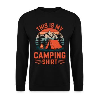 This is my Camping Shirt Campen - Unisex Sweatshirt - black - Front - Alina (178cm) & Michal (187cm)