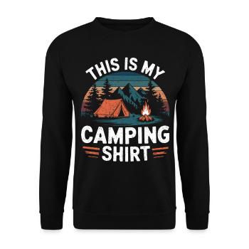 This is my Camping Shirt Campen - Unisex Sweatshirt - black - Front - Alina (178cm) & Michal (187cm)