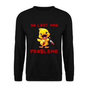 Comment résoudre les problèmes - canard avec couteau Halloween - Sweat-shirt Unisexe - noir - Devant - Alina (178cm) & Michal (187cm)