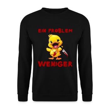 Un problème de moins - Canard au couteau Halloween - Sweat-shirt Unisexe - noir - Devant - Alina (178cm) & Michal (187cm)