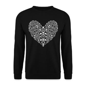 Tennis Heart Tennis Equipment Tennis Heart - Unisex Pullover - Schwarz - Vorne - Alina (178cm) & Michal (187cm)