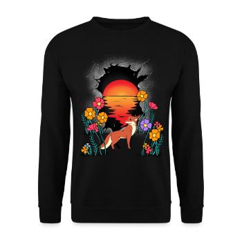 Natur Fuchs Füchse Märchen Märchenfigur Kinder - Unisex Pullover - Schwarz - Vorne - Alina (178cm) & Michal (187cm)