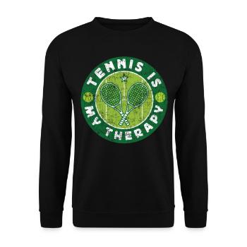 Drôle de joueur de tennis Raquette Tennis - Sweat-shirt Unisexe - noir - Devant - Alina (178cm) & Michal (187cm)