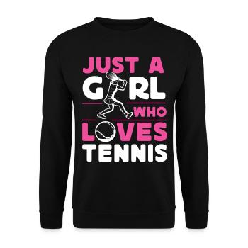 Funny Tennis Player Racket It's - Unisex Pullover - Schwarz - Vorne - Alina (178cm) & Michal (187cm)