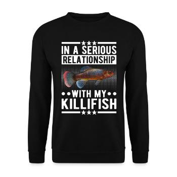 Killifish Quarium Fish - Unisex Sweatshirt - black - Front - Alina (178cm) & Michal (187cm)