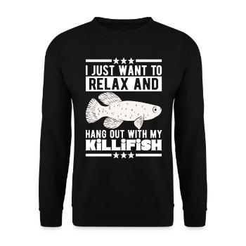 Killifish Quarium Fish - Unisex Sweatshirt - black - Front - Alina (178cm) & Michal (187cm)