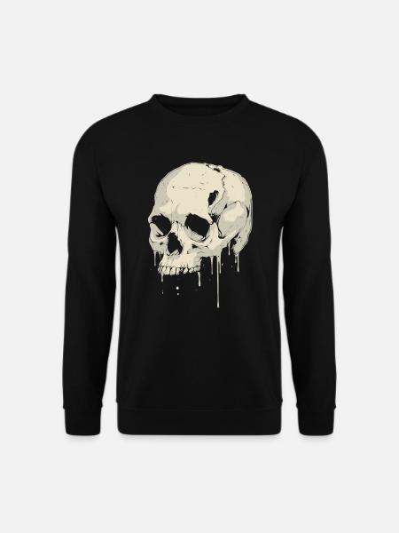 Skull Halloween Tropfen Look - Totenkopf Skelett - Unisex Pullover - Schwarz