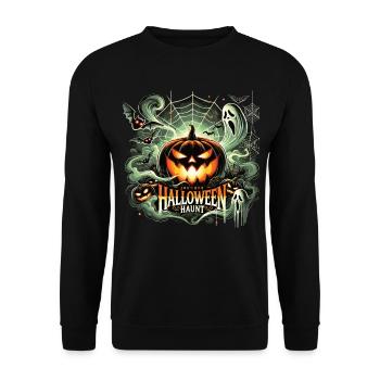 Scary pumpkin fun - Unisex Sweatshirt - black - Front - Alina (178cm) & Michal (187cm)